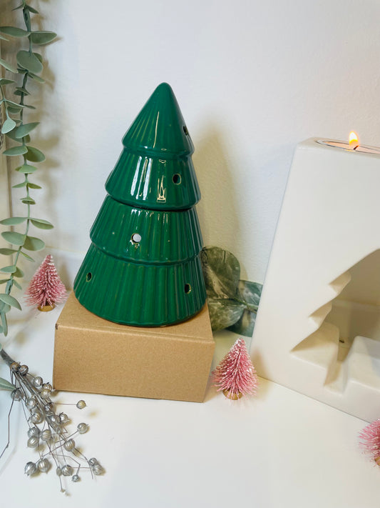 Green Ceramic Christmas Tree Wax Burner